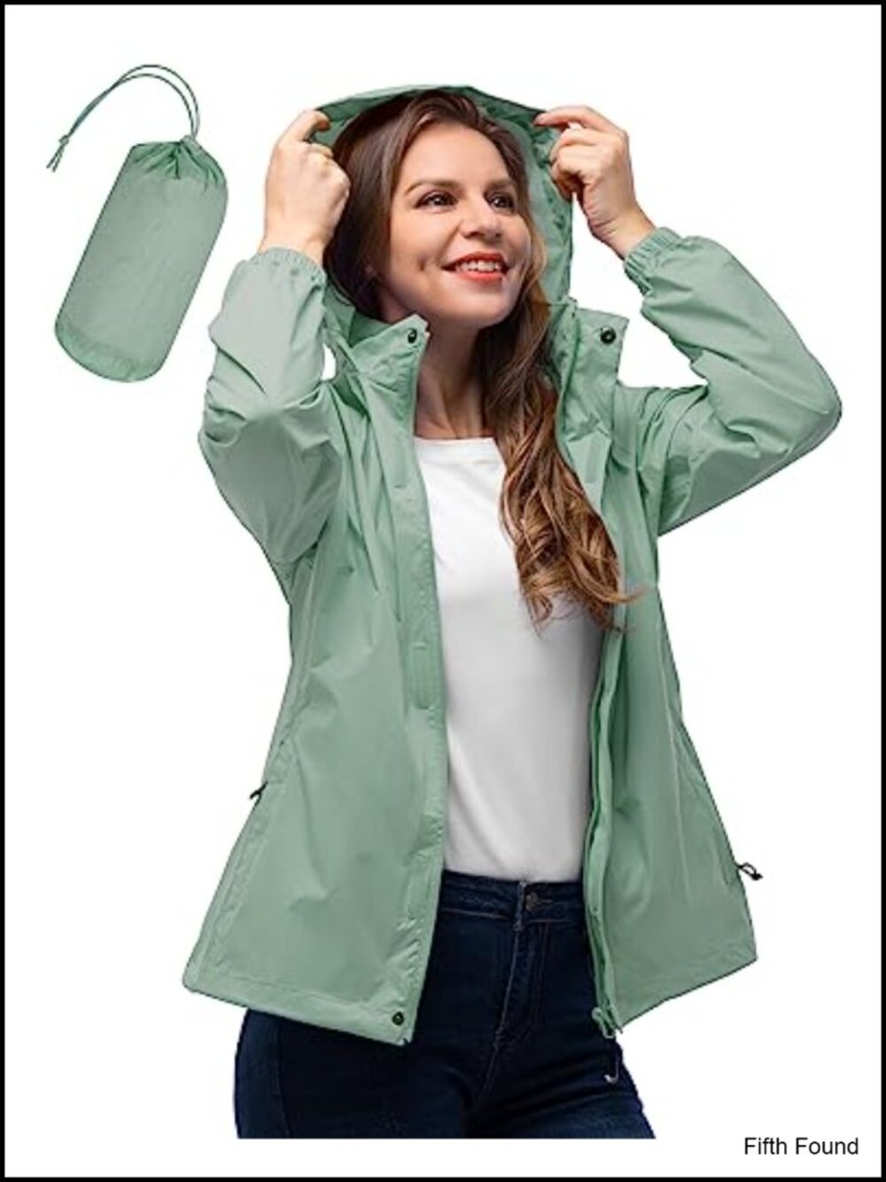 Women's Waterproof Lightweight Packable Raincoat with Hood